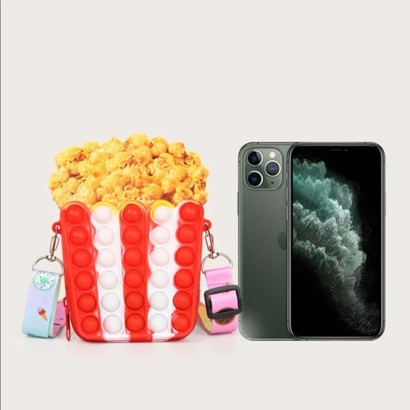 Girls mini crossbody bag popcorn simulation bubble push - Picture 5 of 8
